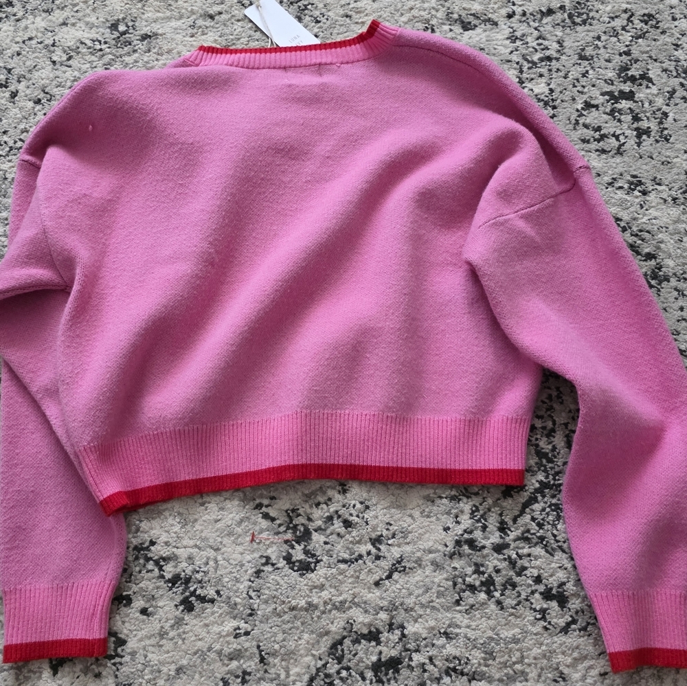Luna Ivy Strawberry Cropped Sweater Womens XS - Picture 5 of 6